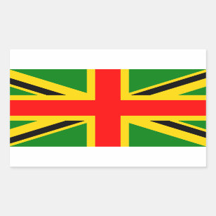 Rasta Großbritannien Rechteckiger Aufkleber