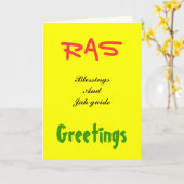 Rasta Grußkarten Karte (Gelbe Blume)