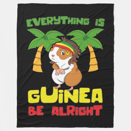 Rasta Guinea Pig Fleecedecke (Vorderseite)