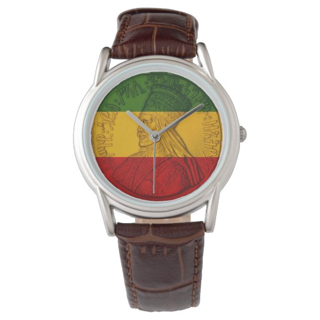 Rasta Haile Selassie Watch Rastafarian Colors Armbanduhr (Vorderseite)