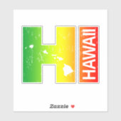 Rasta Hawaii Inseln HI Aufkleber (Blatt)