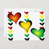 Rasta Hearts Postkarte (Vorne/Hinten)