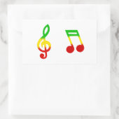 Rasta-Hinweis und Treble-Clef Rechteckiger Aufkleber (Tasche)