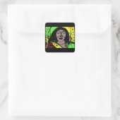 RASTA HIPSTER HYBRID QUADRATISCHER AUFKLEBER (Tasche)
