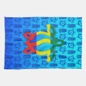 Rasta Honu Blau Tiki Handtuch (Horizontal)