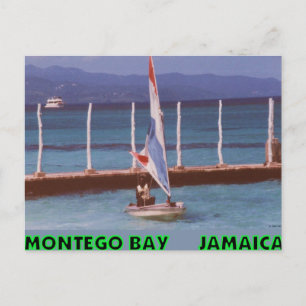 Rasta in einem Sailboat, Montego Bay Jamaica Postkarte