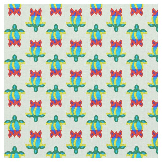 Rasta Island Colors Tribal Turtle Stoff (Nahaufnahme)