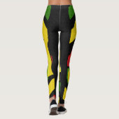 Rasta Jah Rastafari Rote goldgrüne Leggings (Rückseite)