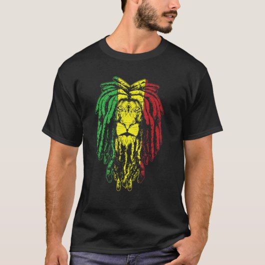 Rasta Jamaica Lion T-Shirt (Vorderseite)