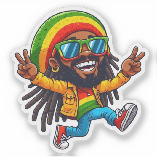 Rasta Jamaican Aufkleber (Vorderseite)