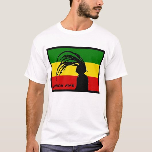 rasta Johnny-Pfeifenflagge t T-Shirt (Vorderseite)