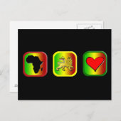 Rasta Karte von Afrika Eine Liebe Löwe von Judah (Vorne/Hinten)