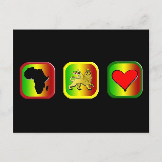 Rasta Karte von Afrika Eine Liebe Löwe von Judah (Vorderseite)