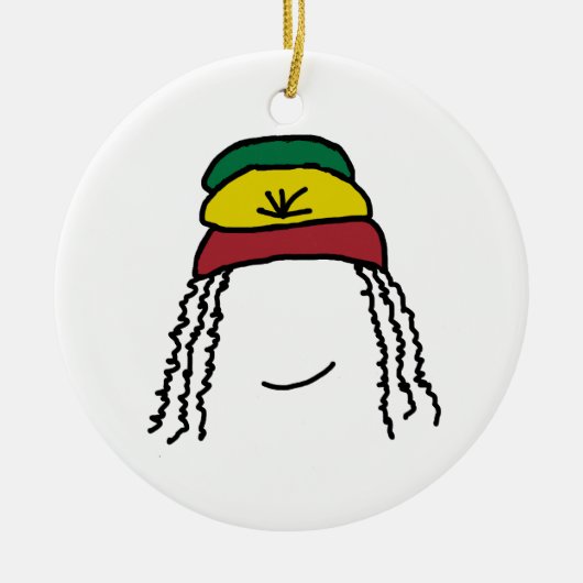 Rasta Lächeln Keramik Ornament (Vorne)