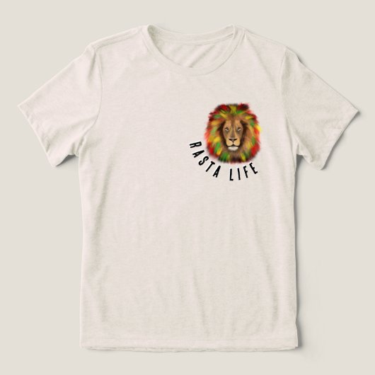 Rasta Leben Löwe Kopf Rot Gelb Jamaika real Tri-Blend Shirt (Design Vorderseite)