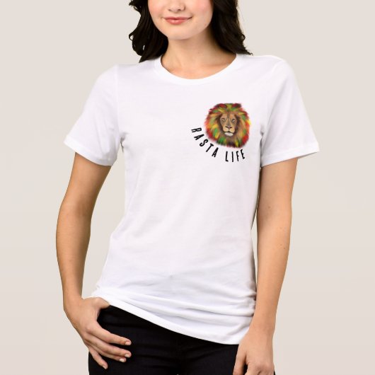 Rasta Leben Löwe Kopf Rot Gelb Jamaika real Tri-Blend Shirt (Vorderseite)