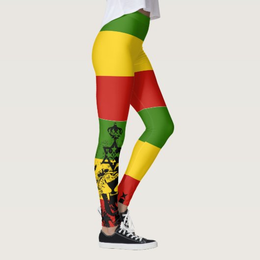 Rasta Leggings Red Gold Green Roaring Lion (Rechts)