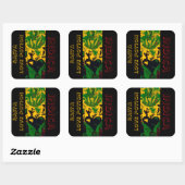RASTA LIEBE POSITION INDICA QUADRATISCHER AUFKLEBER (Blatt)