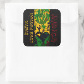 RASTA LIEBE POSITION INDICA QUADRATISCHER AUFKLEBER (Tasche)