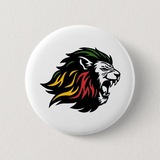 Rasta Lion Button (Vorderseite)
