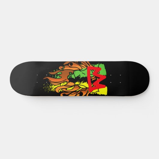 Rasta Lion Crown Skateboard (Horizontal)