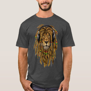Rasta Lion Dreadlocks Reggae Cooles Geschenk für L T-Shirt
