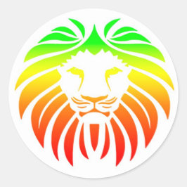 Rasta Lion Head Runder Aufkleber