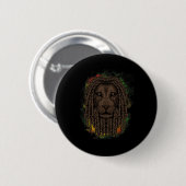 Rasta Lion mit Dreads - Zeigen Sie Ihren Stolz und Button (Vorne & Hinten)