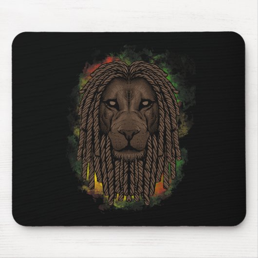 Rasta Lion mit Dreads - Zeigen Sie Ihren Stolz und Mousepad (Vorne)
