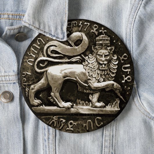 Rasta Lion of Judah Ancient Design on Button (Beispiel)