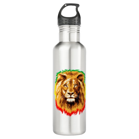 Rasta Lion of Judah Edelstahlflasche (Vorderseite)