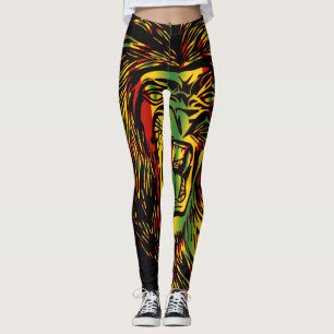Rasta Lion of Judah Fire Leggings