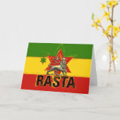 Rasta Lion of Judah Grußkarte Karte (Gelbe Blume)