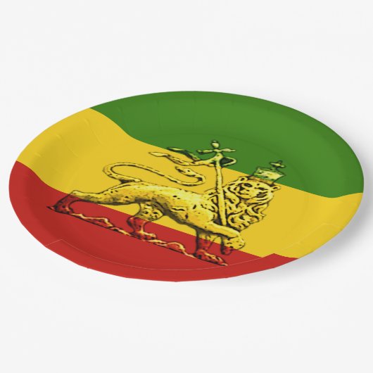 Rasta Lion of Judah Paper Plate Pappteller (Schrägansicht)