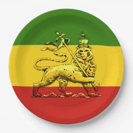 Rasta Lion of Judah Paper Plate Pappteller