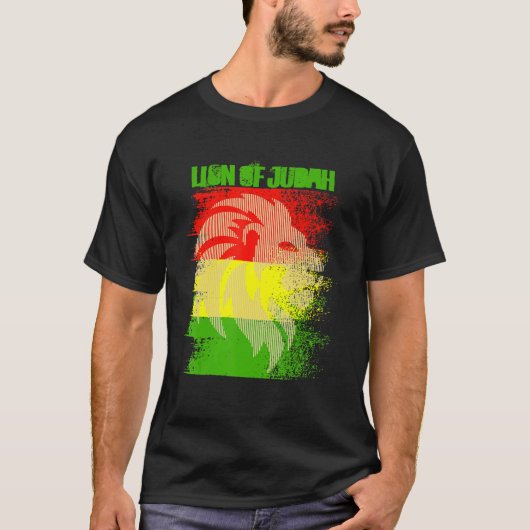 Rasta Lion of Judah Reggae Roots Jamaica Rasta Reg T-Shirt (Vorderseite)