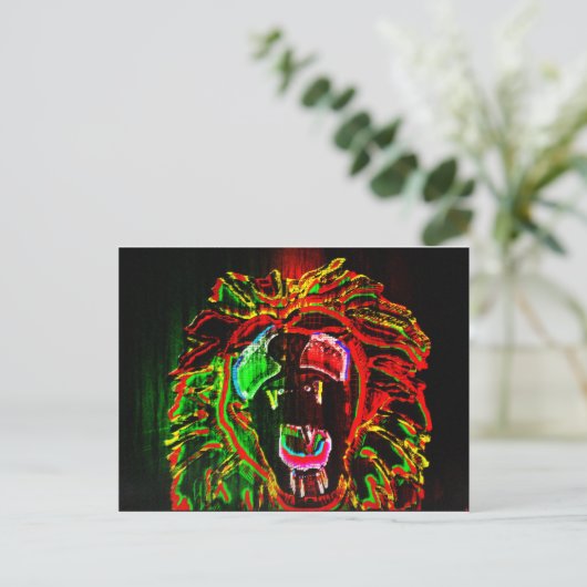 Rasta Lion Postcard Postkarte (Stehend Vorderseite)