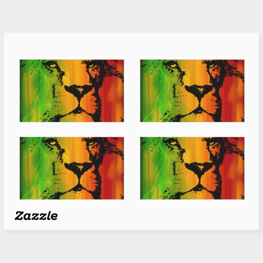 Rasta Lion Rechteckiger Aufkleber (Blatt)