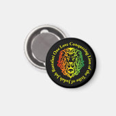 Rasta Lion Round Kühlschrankmagnet (Vorderseite/Rückseite)