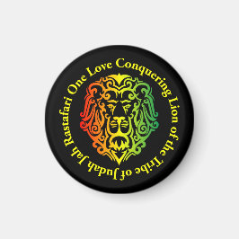 Rasta Lion Round Kühlschrankmagnet