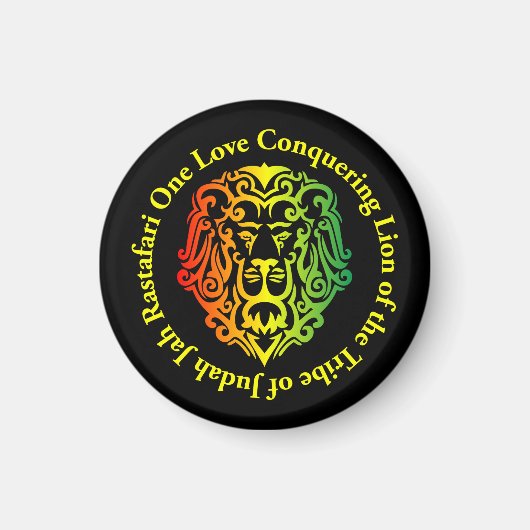 Rasta Lion Round Kühlschrankmagnet (Vorne)
