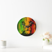 Rasta Lion Runde Wanduhr (Zuhause)