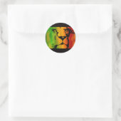 Rasta Lion Runder Aufkleber (Tasche)