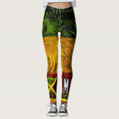 Rasta Lion von Juda Leggings mit jamaikanischer Fl (Vorderseite)