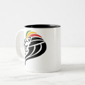 Rasta Lion Zweifarbige Tasse (Vorderseite Links)