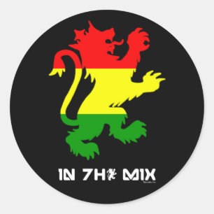 Rasta Löwe-Aufkleber Runder Aufkleber