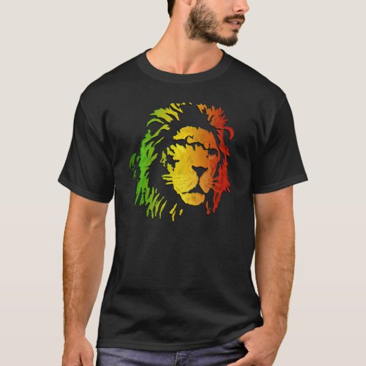 Rasta Löwe der Judah Löweliebhaber T-Shirt (Vorderseite)
