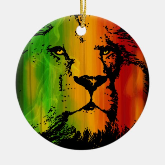 Rasta Löwe Keramik Ornament (Vorne)