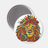 Rasta Löwe Magnet (Vorderseite/Rückseite)