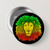 Rasta Löwe rot grün zeichnend Jamaika Button (Vorne & Hinten)